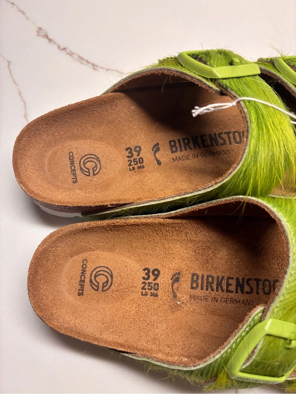Birkenstock x Concepts size 39 grass / hair / green sandals BNWT!
